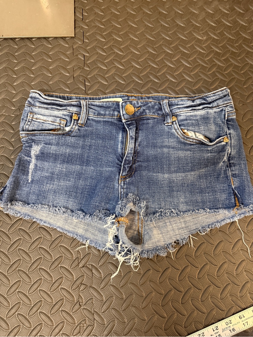 Kut from the Kloth Distressed Blue Denim Cutoff Shorts